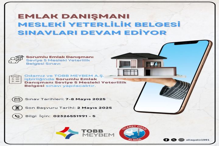 ALTO’DA EMLAK DANIŞMANLIĞI MESLEKİ YETERLİLİK SINAVI BAŞVURULARI DEVAM EDİYOR